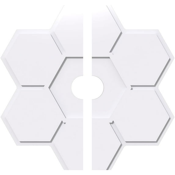 36"OD x 5"ID x 12 1/2"C x 1"P Daisy Architectural Grade PVC Contemporary Ceiling Medallion, Two Piece