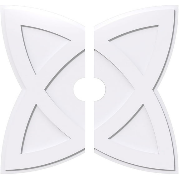 36"OD x 5"ID x 13 1/2"C x 1"P Cosmo Architectural Grade PVC Contemporary Ceiling Medallion, Two Piece