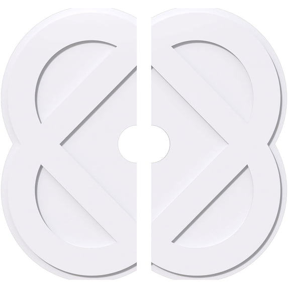 36"OD x 5"ID x 14 1/4"C x 1"P Charlotte Architectural Grade PVC Contemporary Ceiling Medallion, Two Piece