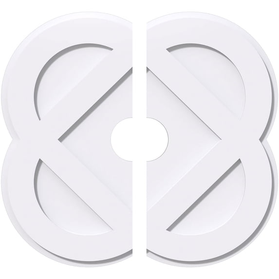 36"OD x 6"ID x 14 1/4"C x 1"P Charlotte Architectural Grade PVC Contemporary Ceiling Medallion, Two Piece