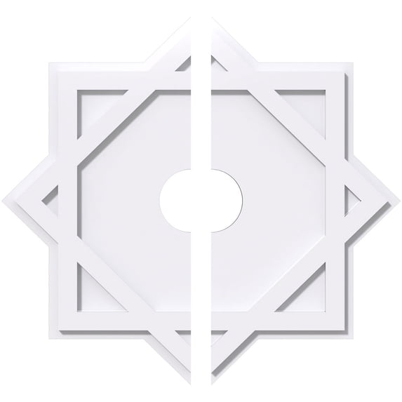 36"OD x 6"ID x 20"C x 1"P Axel Architectural Grade PVC Contemporary Ceiling Medallion, Two Piece
