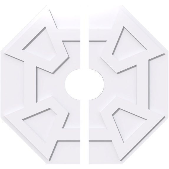 36"OD x 7"ID x 12 1/2"C x 1"P Logan Architectural Grade PVC Contemporary Ceiling Medallion, Two Piece