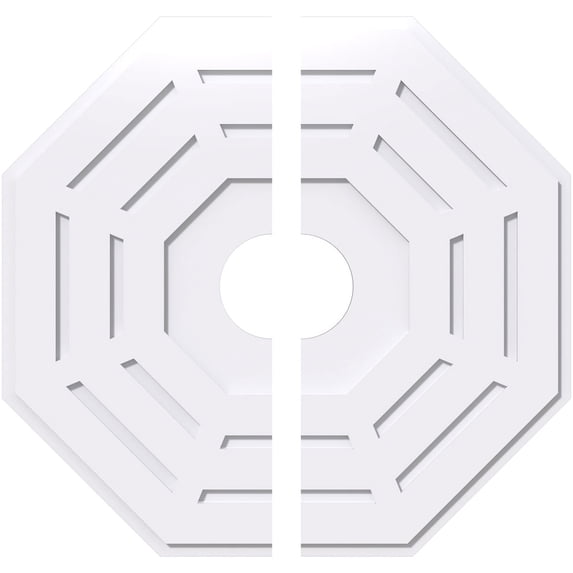 36"OD x 7"ID x 14 1/4"C x 1"P Westin Architectural Grade PVC Contemporary Ceiling Medallion, Two Piece