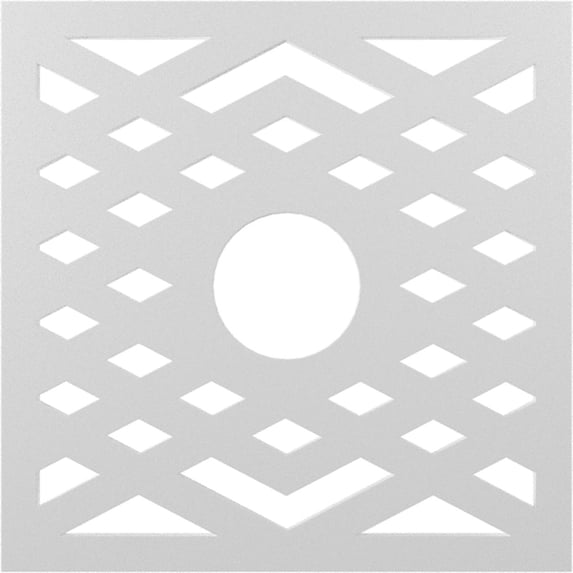 36"OD x 9 3/8"ID x 1"P Chevron Architectural Grade PVC Pierced Ceiling Medallion