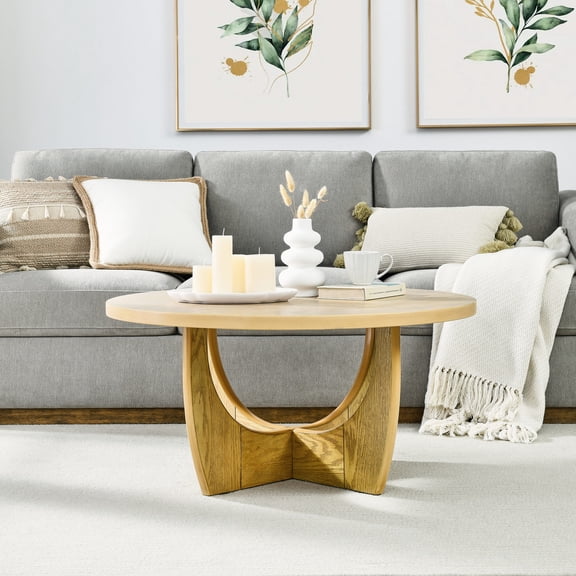 36" Oak Coffee Table with Clear Wood Texture / Add a Touch of Class