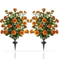 thumbnail image 1 of 36“ Orange Artificial Camellia Tree Plant(set Of 2), 1 of 6