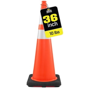 BOEN 36 in Orange Reflective Traffic Cone, 10 lb DOT MUTCD Road Safety, 1 Pack