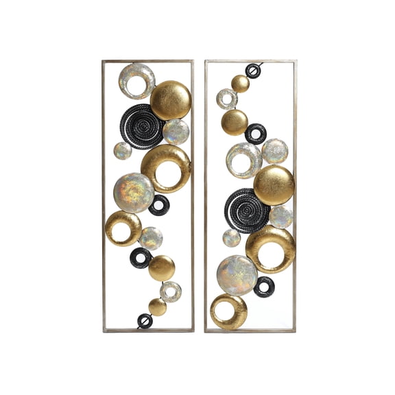 Langford Home 36" Orbis Metal Geometric Wall Art Decor 2PC Set