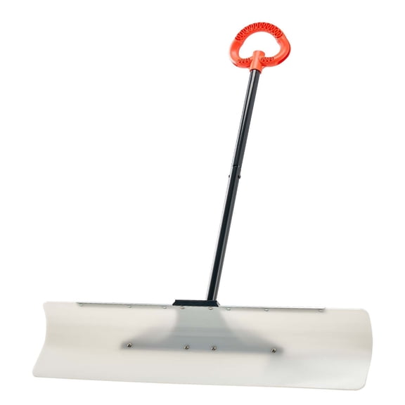 36" Outdoor Snow Shovel with Ergonomic Handle, HDPE Pusher with Metal Edge Strip for Driveway Eliminate snow