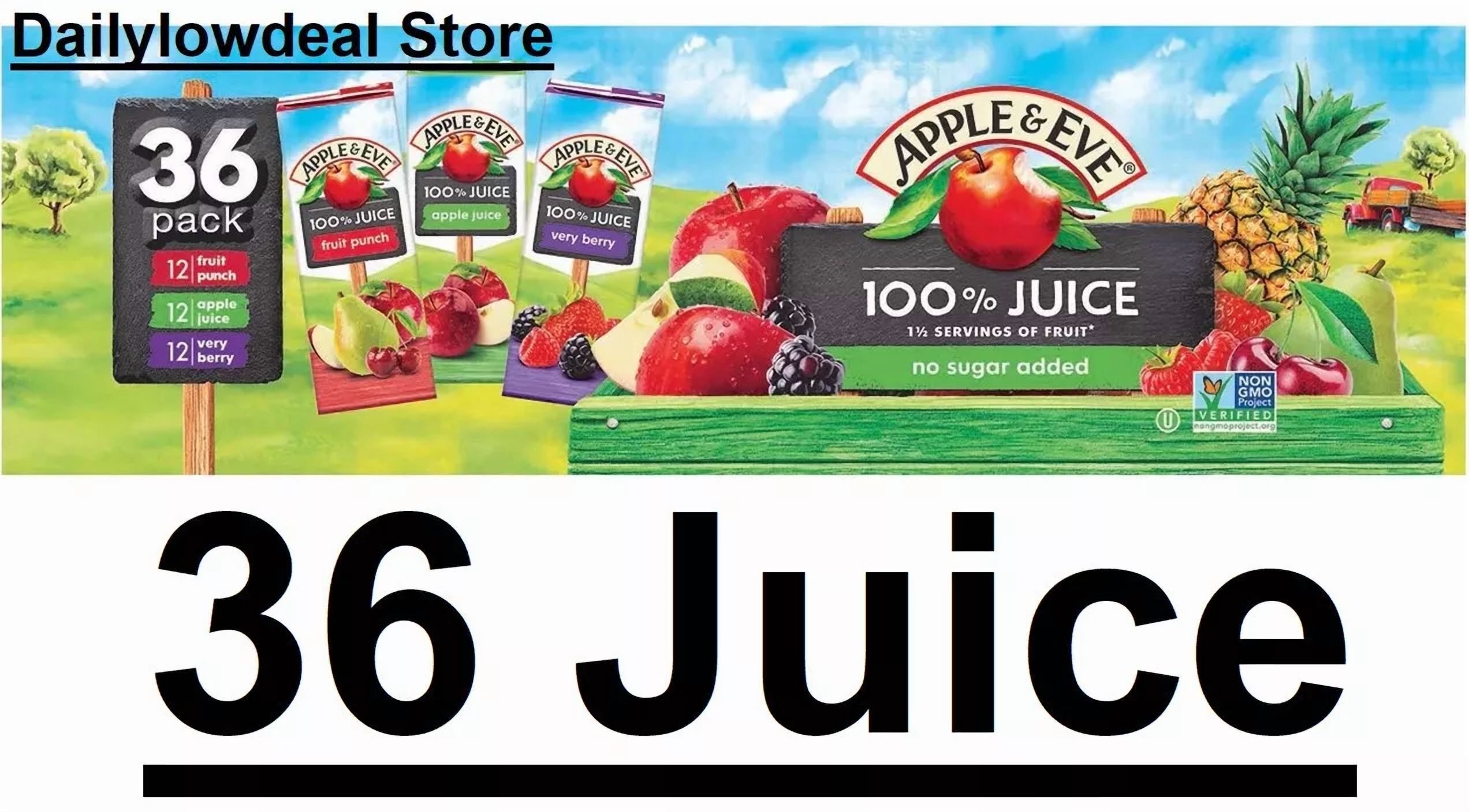 36 PACK - Apple & Eve 100% Juice Variety Pack 6.75 fl. oz.