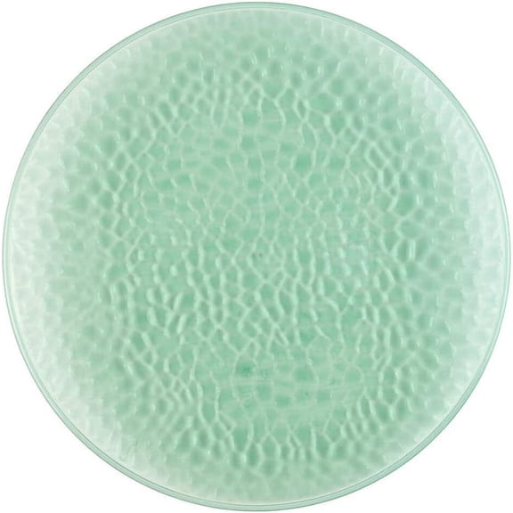 (36 PACK) EcoQuality 13" inch Round Charger Hammered Translucent Green Plastic Plates - China Like Party Plates, Heavy Duty Large Disposable Dinner Plates, Reusable Salad Plate Weddings, Serveware