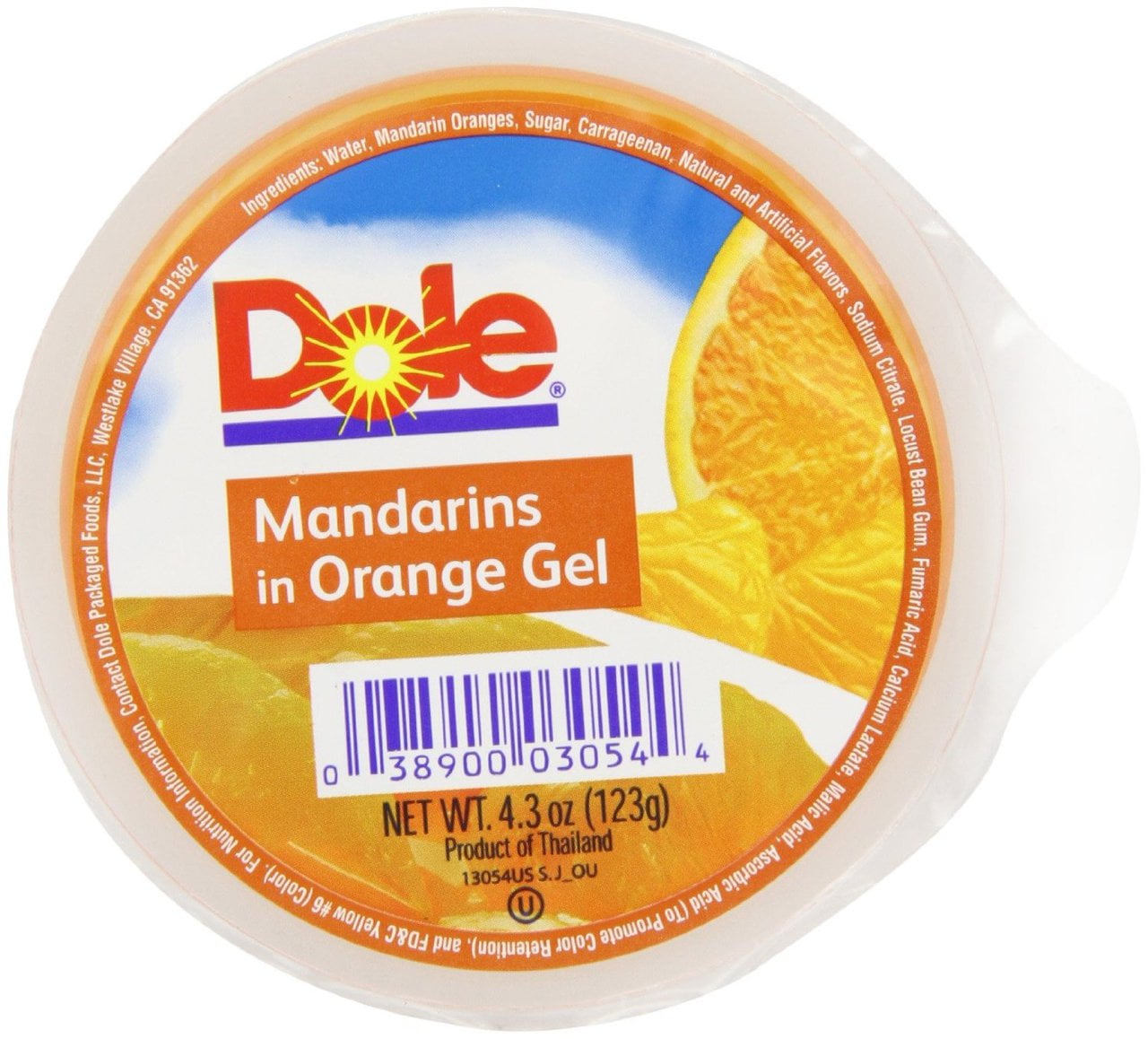 36 PACKS : Dole Mandarin in Orange Gel, 4.3-Ounce Cups