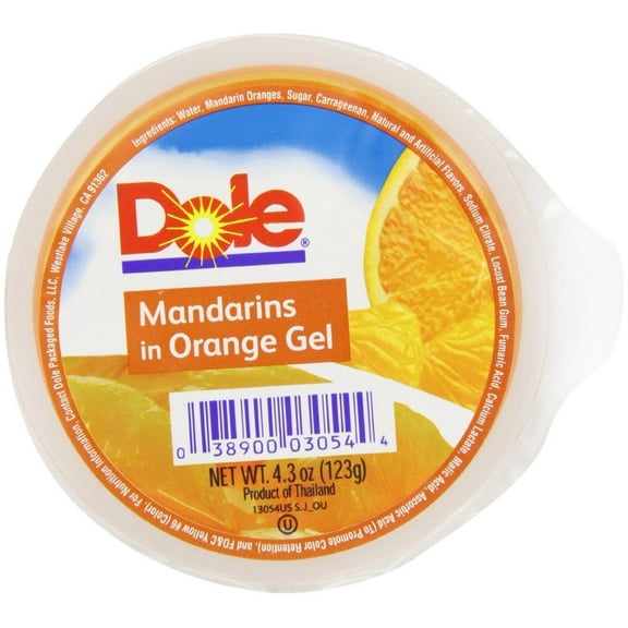 36 PACKS : Dole Mandarin in Orange Gel, 4.3-Ounce Cups