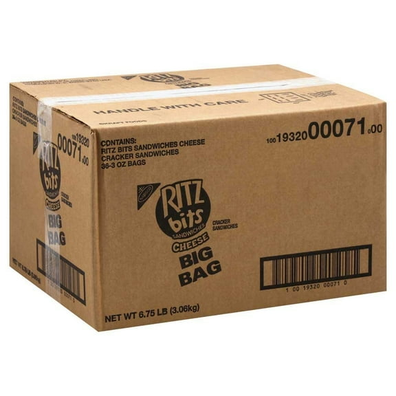 Ritz Bits Cheese Cracker Sandwich, 00071, 3 oz Bags, 36/Case (161103)