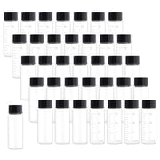 36 PCS 15ml Clear Glass Bottles with Lids Sample Vials with Scale18pcs, Empty Glass Bottles with Black Screw Cap Lab Liquid Sampling Bottles for Chemistry Lab Chemicals