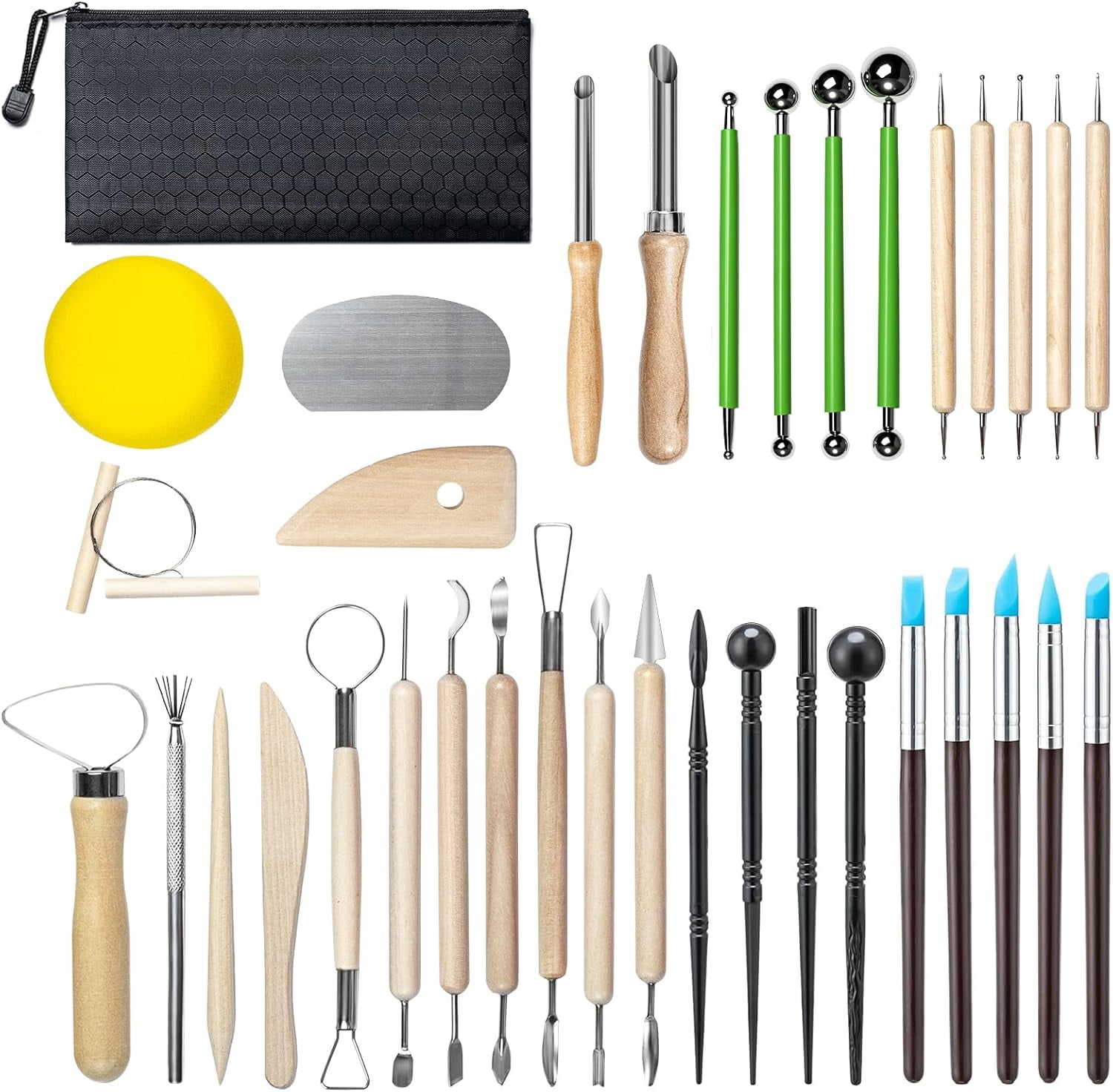 36 PCS Clay Tool, Sculpting Tools Kit, Pottery Can be Used for Stippling, Carving, Molding, and Shaping Crafts, Beginners, Hobbyists, Artists