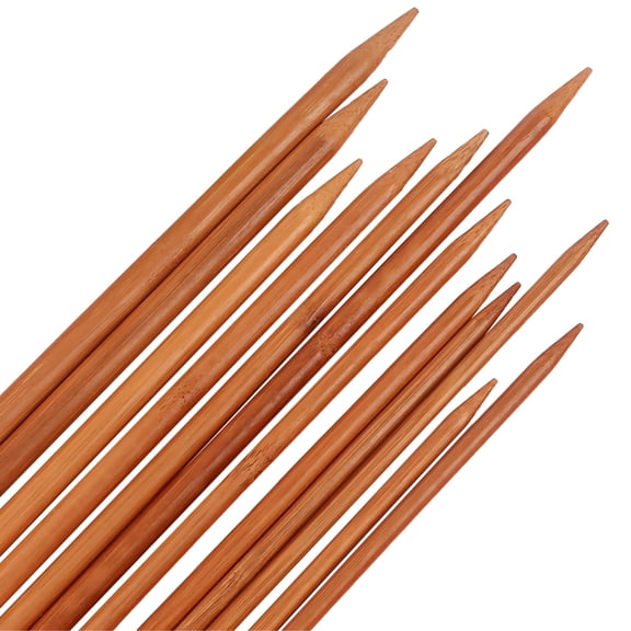 36 Pcs Double Pointed Wood Knitting Needles Set 3-10mm Assorted Sizes, Smooth Carbonized Wood DPNs for Socks, Sweaters & Scarves, Lightweight Knitting Tools for Beginners & Pros