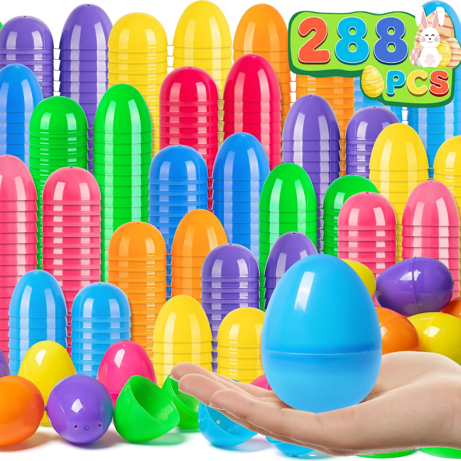 36 PCS Plastic Easter Eggs Bulk, 3.15” Empty Fillable with Candy