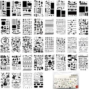 36 PCS Plastic Journal Stencils for Bullet Junk Journal Notebook Diary Drawing Scrapbook Journal Stencil Templates 4x7 Inch