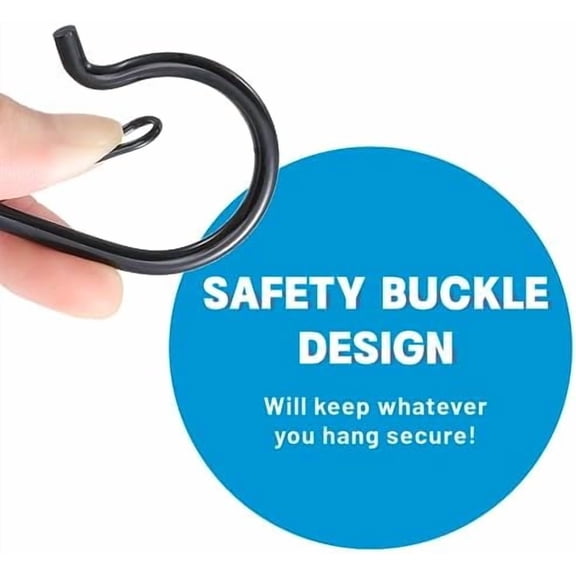 36 PCS Q-Hanger Hooks with Safety Buckle, Windproof Screw Hooks for Outdoor String Lights Hanging Christmas Lights, Plants, with 1 Wing Nut Driver