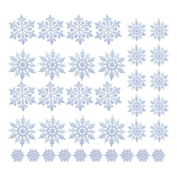 36 PCS Red Plastic Snowflake Ornaments - Plastic Snowflake Ornaments for Winter Wonderland Christmas Party Decorations