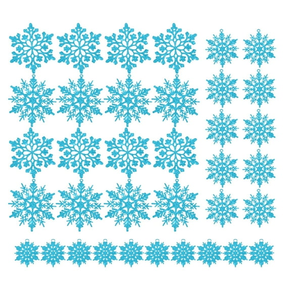36 PCS Red Plastic Snowflake Ornaments - Plastic Snowflake Ornaments for Winter Wonderland Christmas Party Decorations