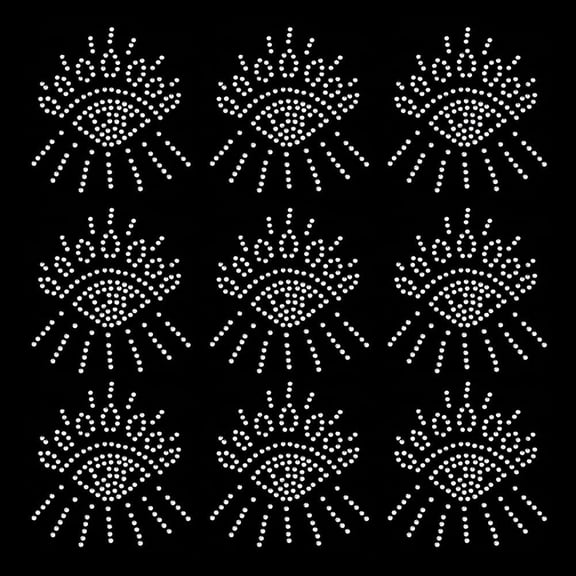 36 PCS Rhinestone Iron on Transfer Glitter Eyes Pattern Rhinestone Patches Hotfix Rhinestone Patches Evil Eyes Iron on Patches for Clothes Dress Decor DIY Crafts