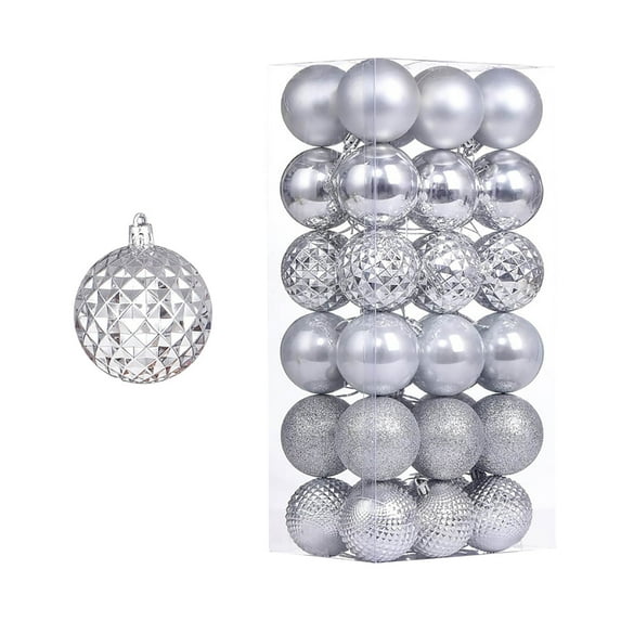36 PCS Set of Electroplated Christmas Ball Ornaments for Tree Decorations Displays and Festive Gift Giving with Shiny Finishes