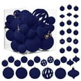 thumbnail image 1 of 36 PCS Velvet Ornaments Balls Sets for Christmas Tree Flocked Christmas Balls Assortment for Xmas Tree Holiday Decor, 1 of 6