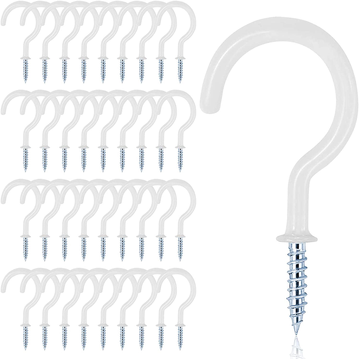 125-Pack Black Screw Cup Hooks – Heavy Duty For Hanging Mugs, Plants, Lights