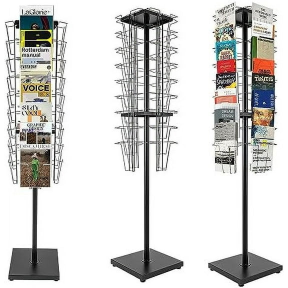 36 POCKETS-360rOTATING mAGAZINE rACK hOLDER fLOOR cOMIC bOOK bROCHURE dISPLAY sTAND fLYER sTORAGE pAMPHLET cATALOG lITERATURE oRGANIZER FOR rETAIL sTORE, mALLS, oFFICE, tRADE sHOW eXHIBITION