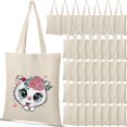 thumbnail image 1 of 36 Pack 13 x 15 Inch Cotton Canvas Tote Bag Bulk with Handles Blank Shopping Bag for Crafts Lightweight Reusable Grocery Cloth Bag for DIY Advertising Activity Christmas Gift Women, 1 of 5