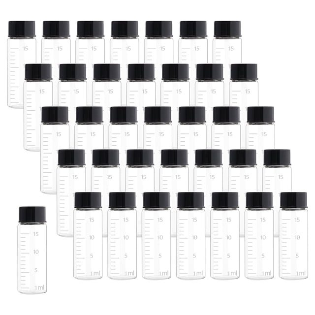 36 Pack 15ml Clear Glass Sample Vials with Scale, Empty Glass Bottles ...