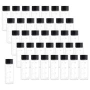 36 Pack 15ml Clear Glass Sample Vials with Scale, Empty Glass Bottles with Screw Cap Lab Liquid Sampling Bottles for Chemistry Lab Chemicals Black cap