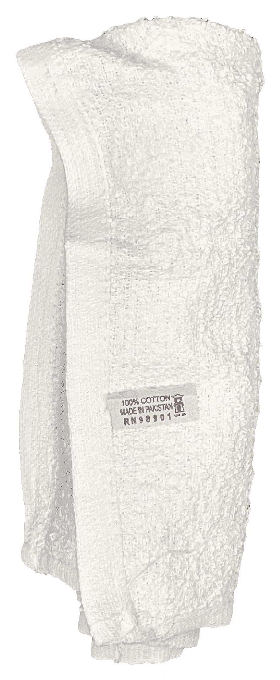 36 Pack 17 x 20 White 100% Cotton Bar Mop Rags - 24 OZ Weight Per Dozen ...