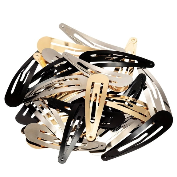 36 Pack 2 Inch Metal Snap Hair Clips,Bend Hair Clips Non-Slip Hair Barrettes for Girls and Women Stylish Hair Accessories,3 Colors,12pcs Black&Gold&Silver