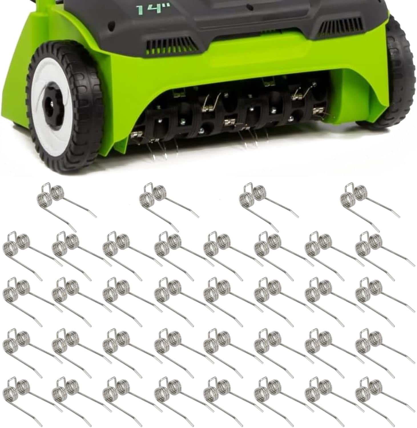 36-Pack Replacement Dethatcher Tines For Greenworks 27022 Dethatcher - Steel Scarifier Blades (Part #29272)