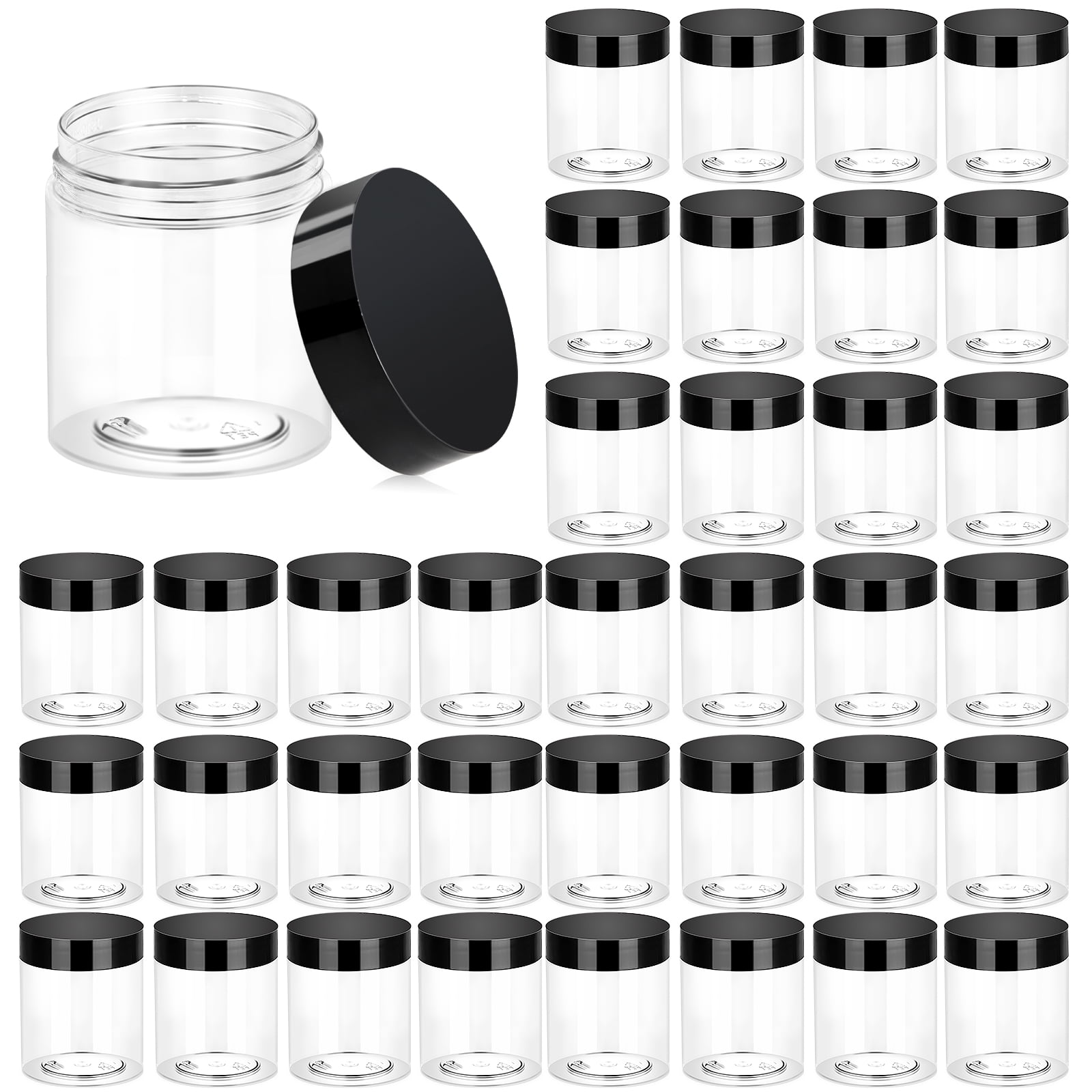 Empty Clear Slime Glue Bottle Round Plastic Makeup Jar With - Temu
