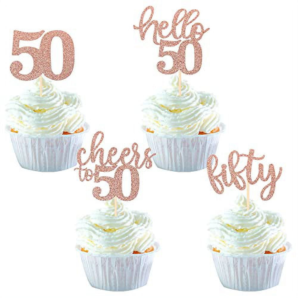 Hello 50 Cake Topper 50th Birthday Cake Topper Glitter - Etsy