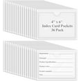36 Pack Adhesive 4" x 6" Index Card Pockets with Top Open for Loading