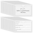 36 Pack Adhesive 5" x 7" Index Card Pockets with Top Open for Loading