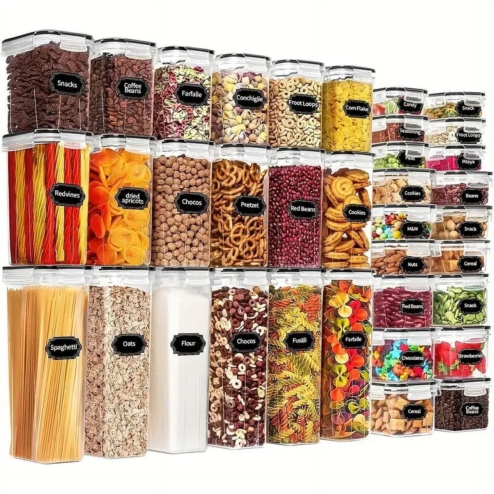 36 Pack Airtight Food Storage Containers Set with Labels & Marker- Leak-Proof, BPA-Free, Flip-Top Lids, Perfect For Kitchen Pantry Organization, Storage for Flour, Sugar, Cereal