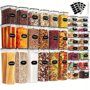 36 Pack Airtight Food Storage Containers Set with Labels & Marker- Leak-Proof, BPA-Free, Flip-Top Lids, Perfect For Kitchen Pantry Organization, Storage for Flour, Sugar, Cereal