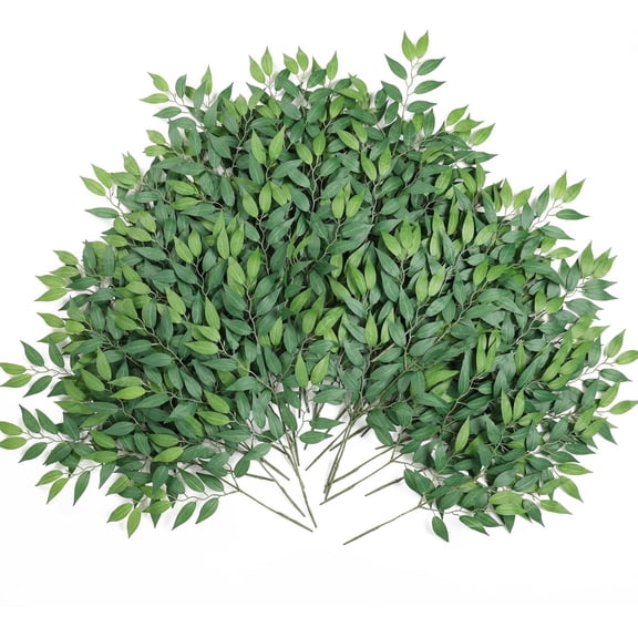 36-Pack Artificial Italian Ruscus Greenery Stems 20 Inches Long Silk Leaves