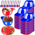 thumbnail image 1 of 36 Pack Baseball Helmet Ice Cream Bowls with Spoons,8 oz Baseball Helmet Snack Dessert Bowl,Plastic Mini Baseball Cap Bowls for Ice Cream Party Supplies Birthday (Red,Bule), 1 of 6