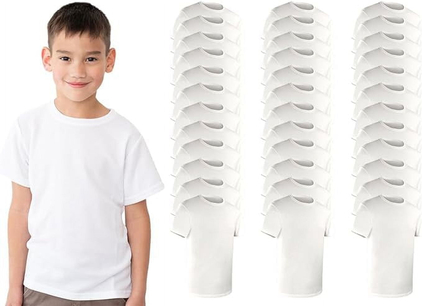 36 Pack Boys Cotton Undershirts in Bulk Crew Neck Kids Under Shirt Layer Donations Homeless Shelters Wholesale