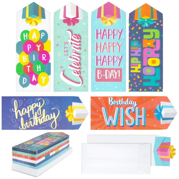 36 Pack Happy Birthday Cash Envelopes 4x7 inch, Cute Money Holder for Cash, Coins, Trinkets, Small Items, Gift Cards, Decorative Money Gift Holders for Birthdays