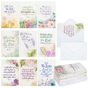 36 Pack Bulk Religious Sympathy Cards with Envelopes, Watercolor Floral Designs with Christian Bible Verses for Funerals, Condolences (4 x 6 In)