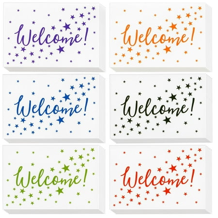 Best Paper Greetings Welcome Cards - 36 Count, 4 x 6 In, 250 GSM Cardstock, Star Pattern - Envelopes Included & Welcome Note Cards for Guests & Employees