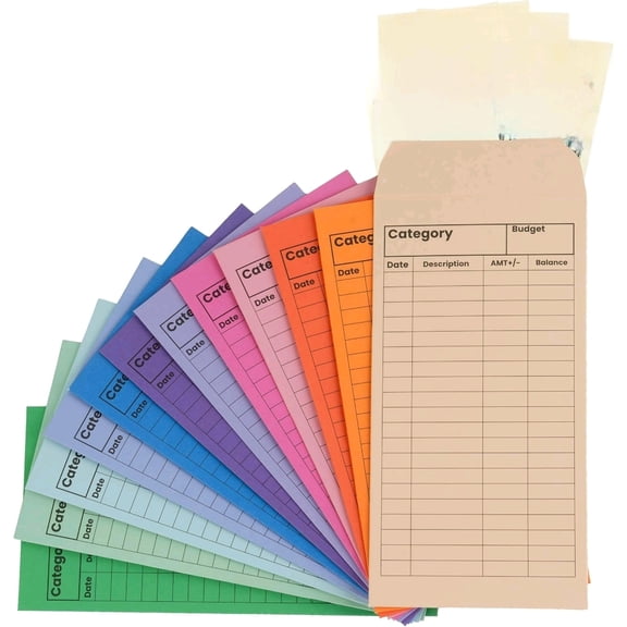 36 Pack Cardstock Budget Envelopes, 12 Colors Cash Envelopes, 200gsm Thick Money Envelopes, 7.0 x 3.5 Inch Large Size, No Hole Stuffing Envelope Alternative for Budgeting, Saving, Expense Organizer